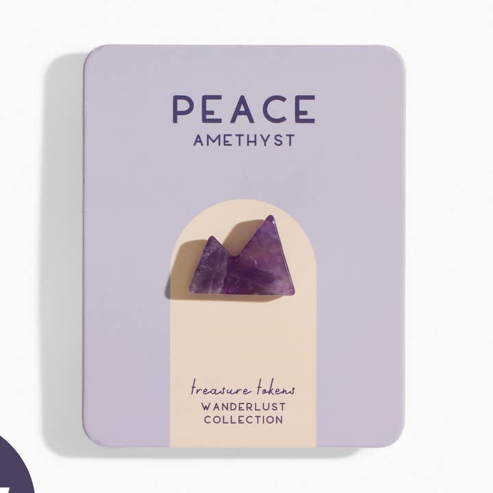Amethyst Crystal Mountain | Treasure Tokens: PEACE for wholesale by GeoCentral