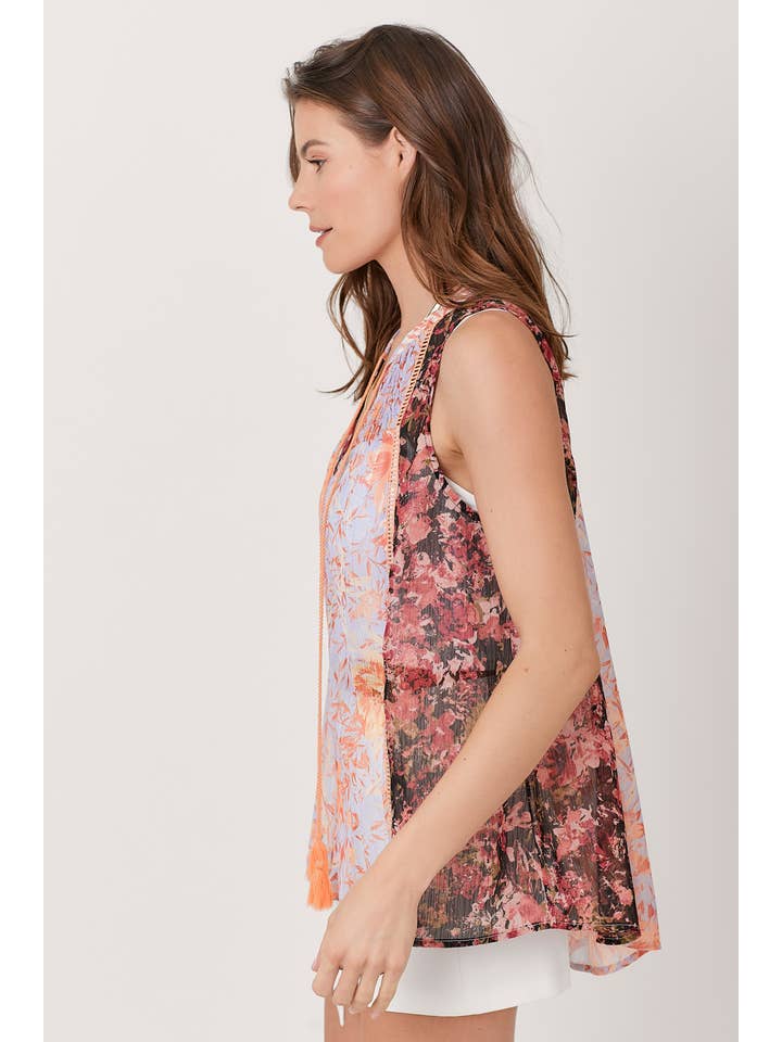 Mystree - Wholesale Blouse - Women's - 60701 Mixed Print Flowy Top3