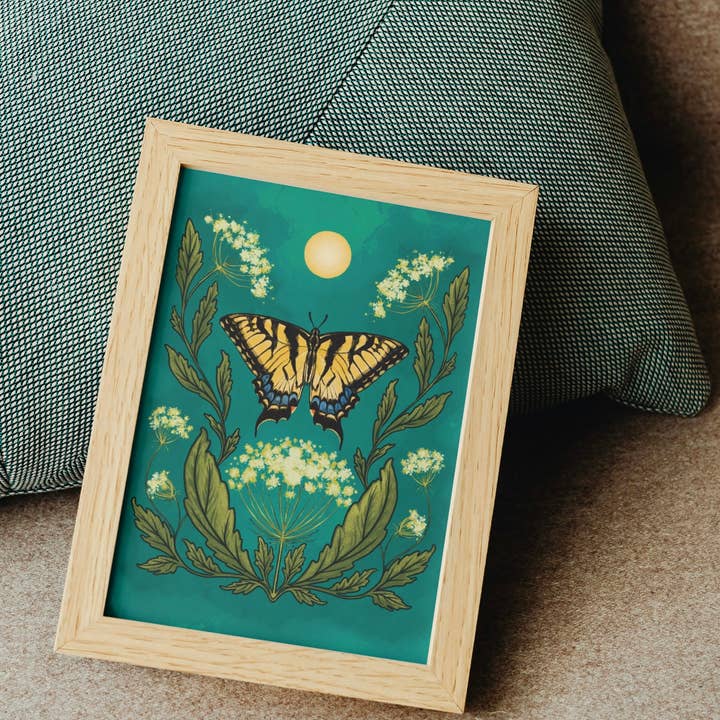 Folk Meadow - Wholesale Art Print - Swallowtail Butterfly Print - 8x101