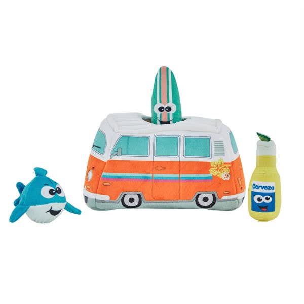 Outward Hound Hide A Surf Van Plush Dog Puzzle Multicolor for wholesale by Pet Palette Distribution