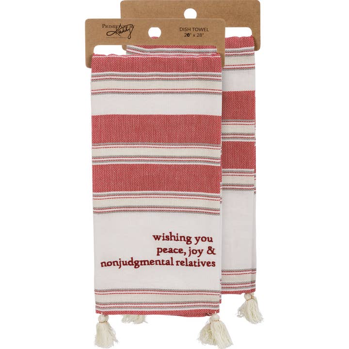 Wishing Nonjudgmental Relatives Kitchen Towel for wholesale by Primitives by Kathy
