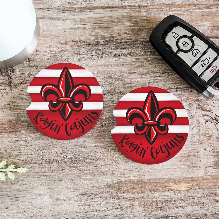 on the Bayou - Wholesale Car Coaster - Unisex - ragin’ Cajuns inspired car coaster set2