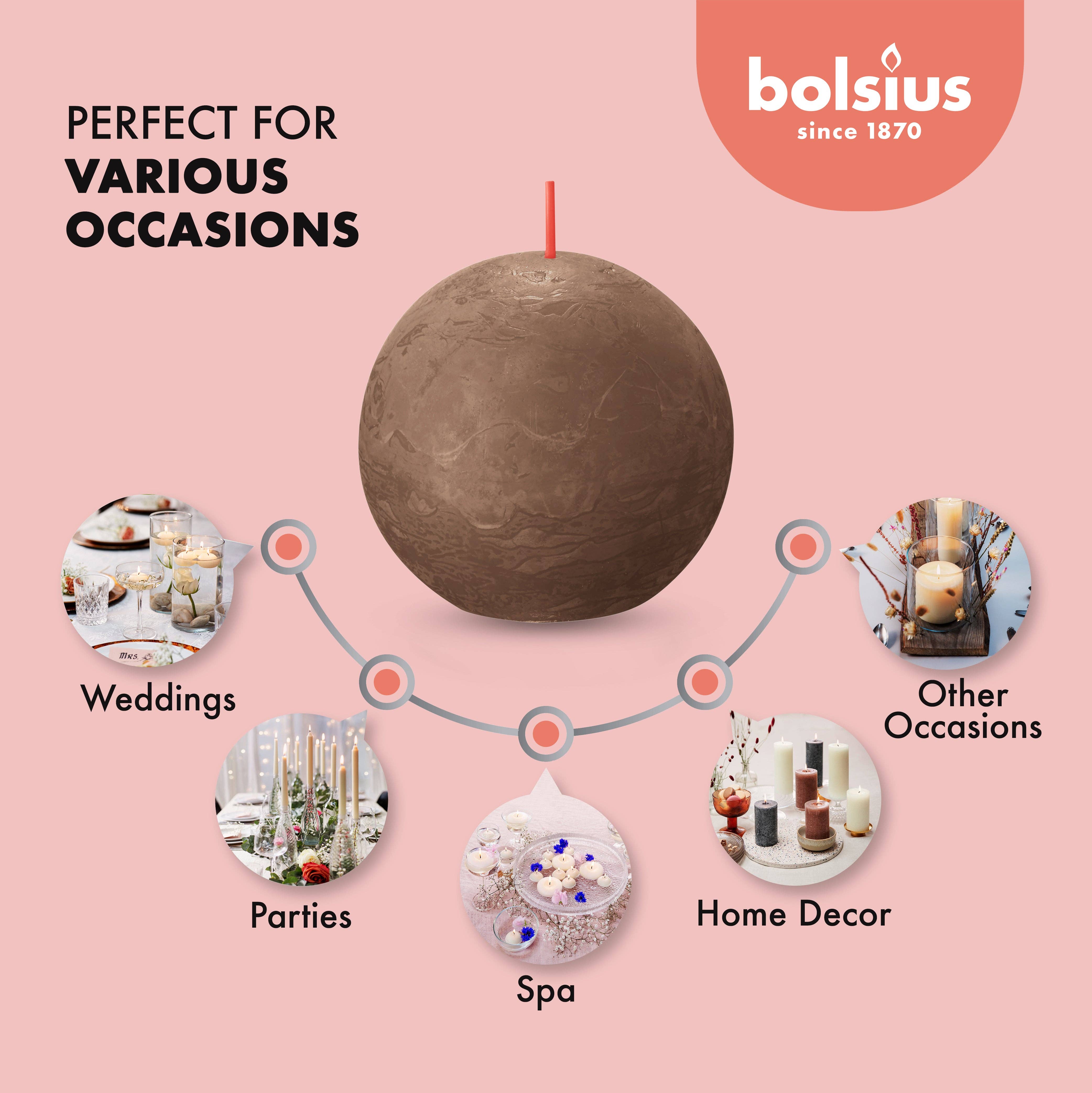 BOLSIUS – Velas de decoração por atacado – 6 Velas rústicas 3" - Inperfuted - Natural - Eco-Friendly - Cera Plant-Based - **Vendido Individualmente69