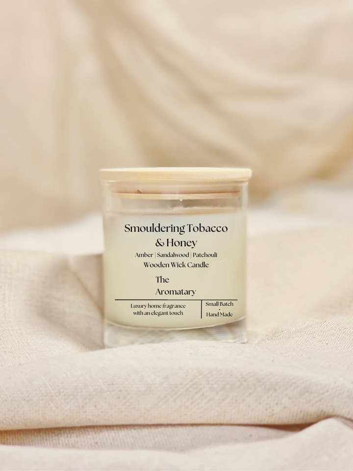 Smouldering Tobacco & Honey Candle for wholesale by The Aromatary