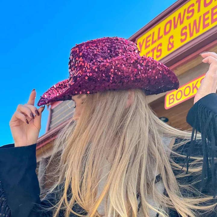 Clover + Cotton Co - Wholesale Cowboy Hat - Women's - NashVegas Sequin C.C Cowboy Hat