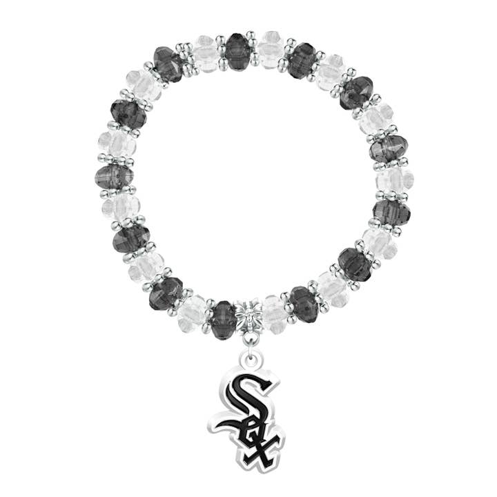 MLB Chicago White Sox Two-Tone Beaded Bracelet for wholesale by Simran International
