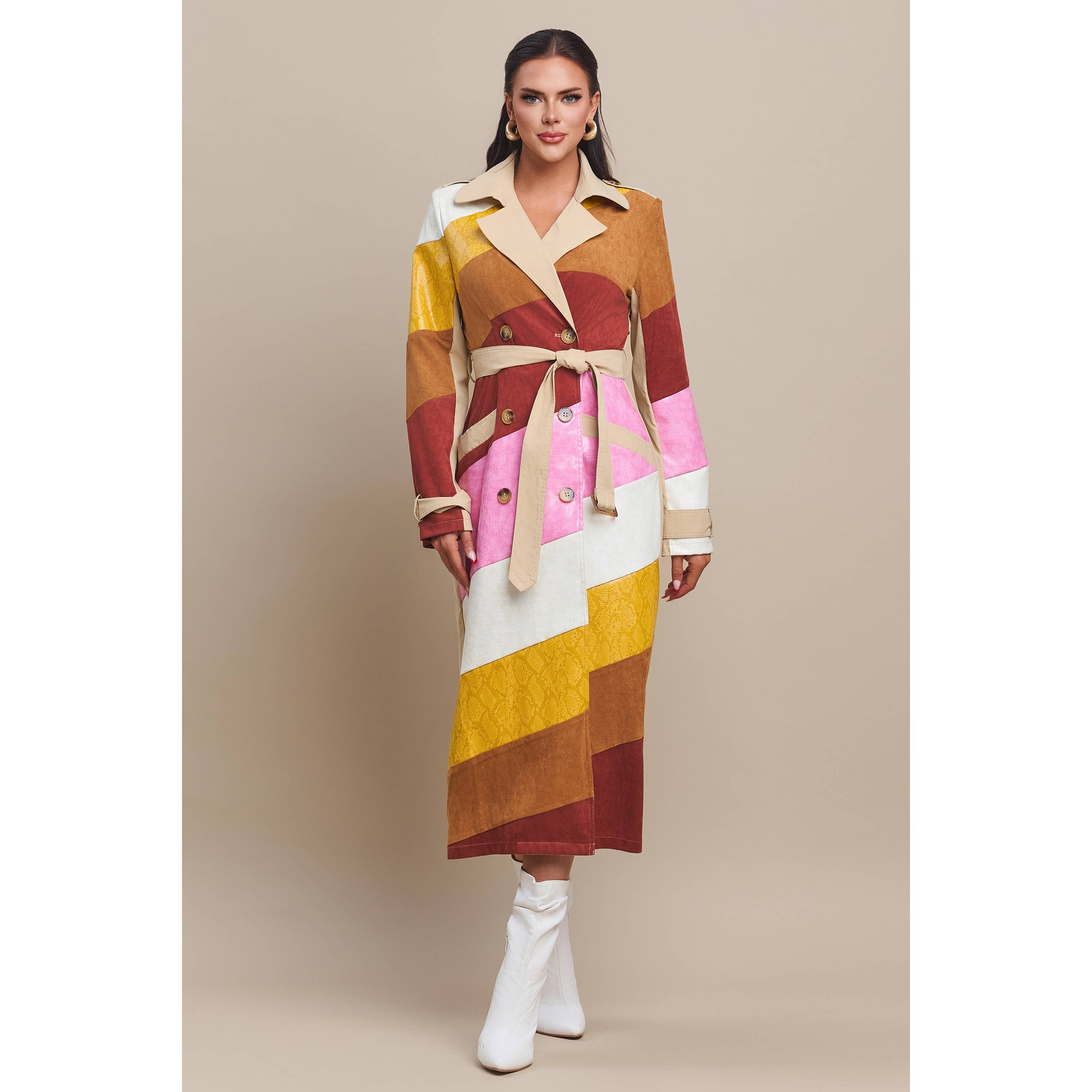 The Sang – wholesale Jacka - Dam – Läderrock med mocka i färgblock1