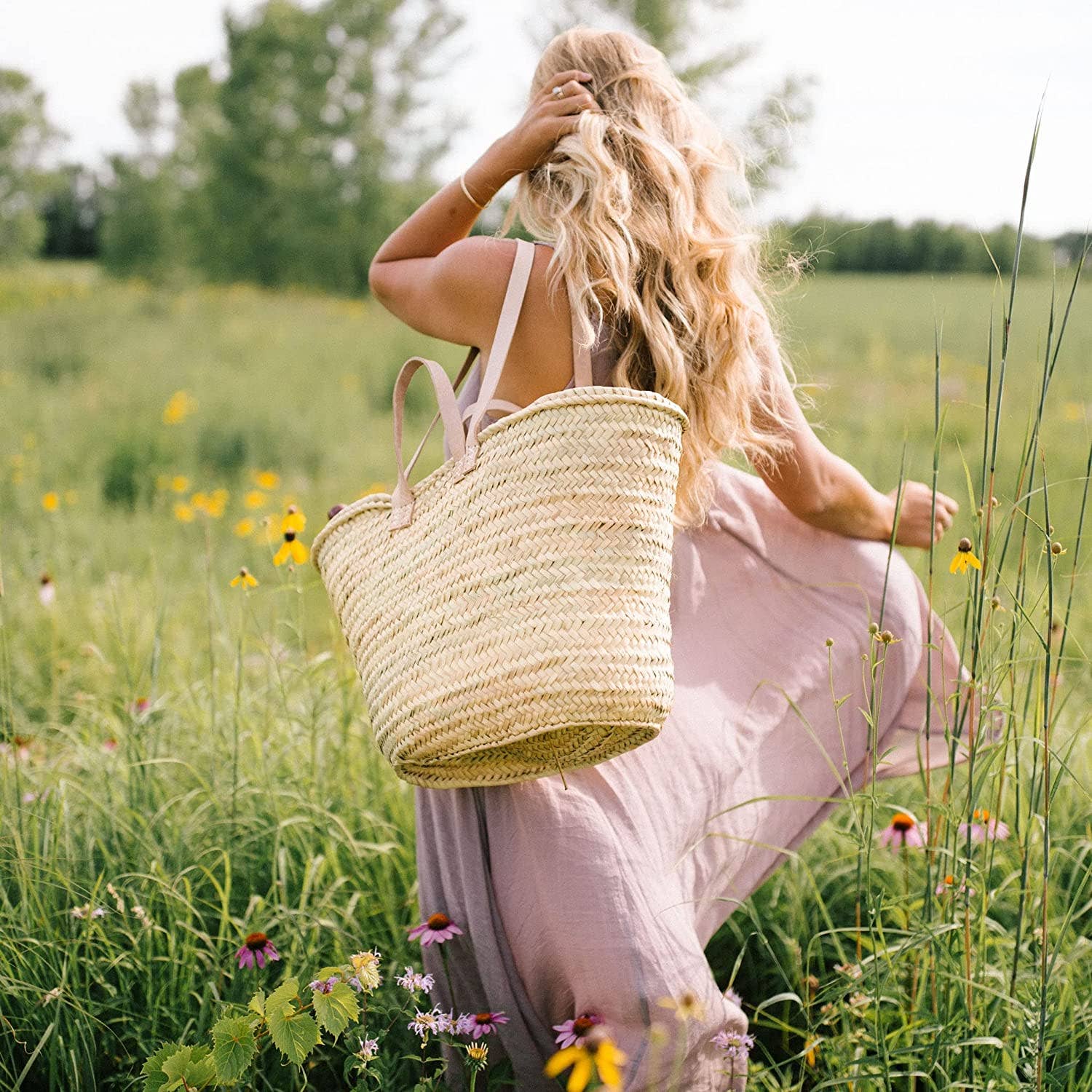 DarKech – wholesale Beach bag – French Basket Tote Bag with Double Handles, shopping baskets4