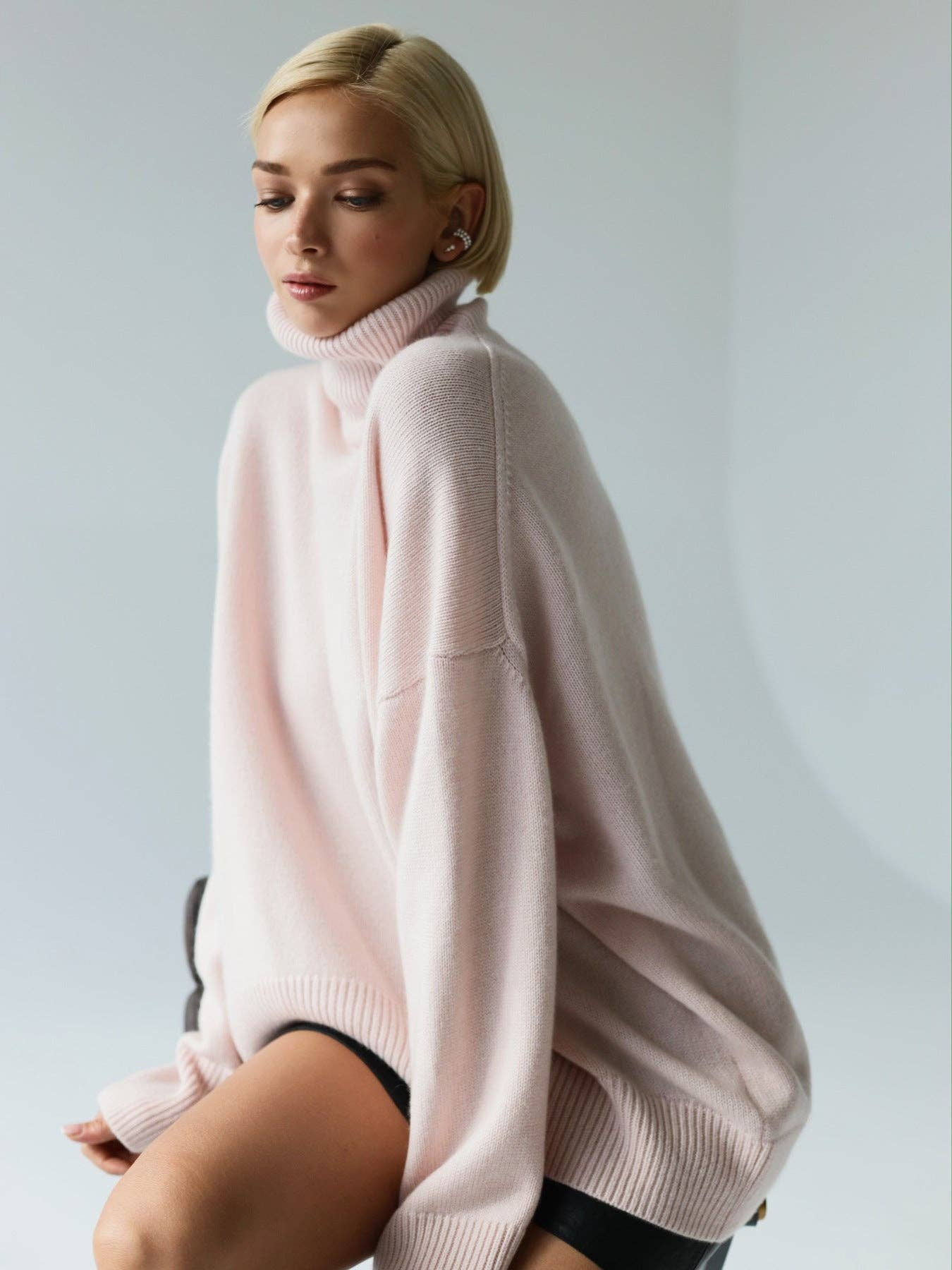 Sweetkama - Wholesale Pullover-trui - Dames - Dames trui met col van effen kleur, gebreid model W00320