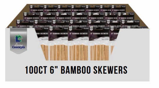 Living Concepts - Wholesale Skewer - Skewers Bamboo 6" 100CT1