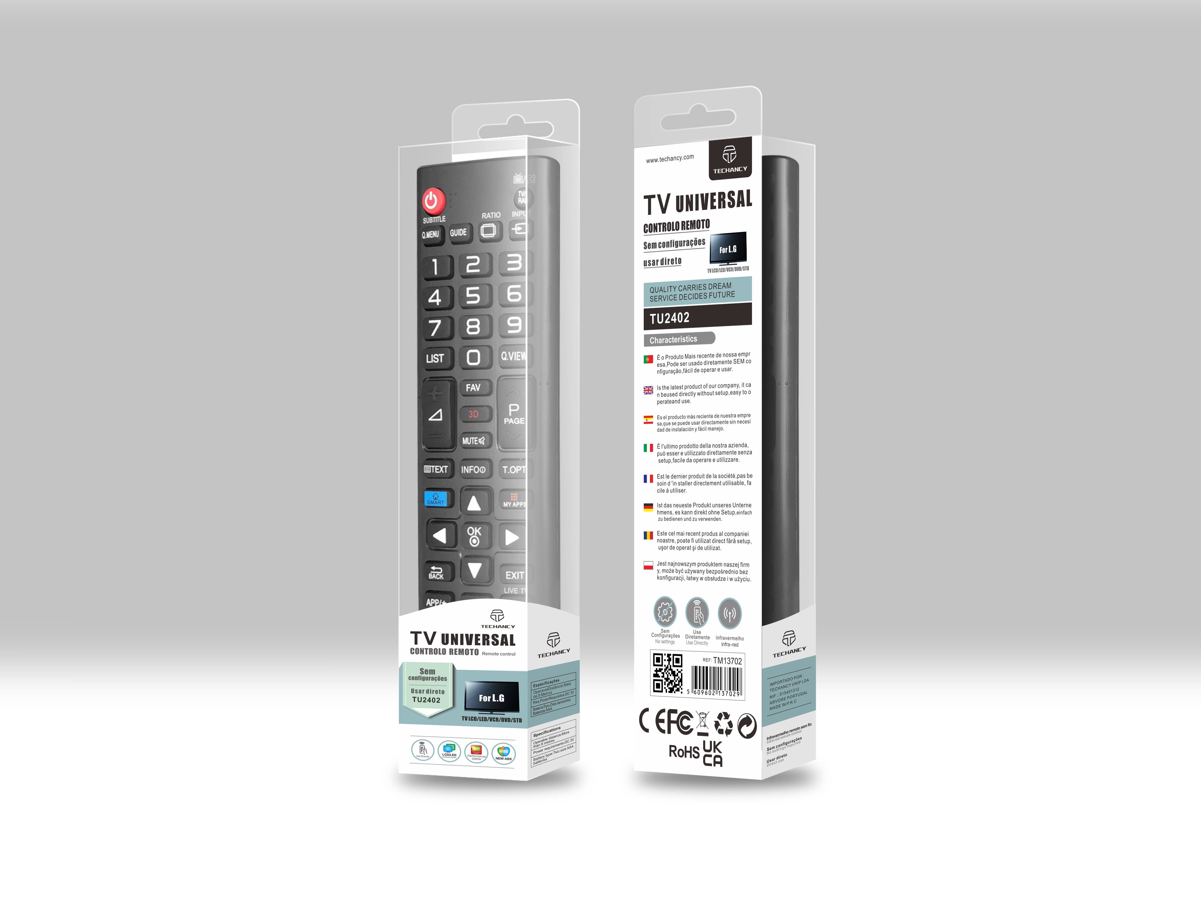 TECHANCY - Wholesale Power Adapter - Techancy Universal TV Remote Control TU2402 for LG, Compatib1