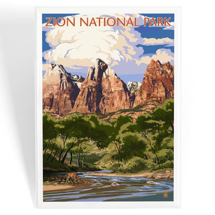 MAGNET Parco nazionale di Zion, Utah, Virgin River per la vendita all'ingrosso da parte di Lantern Press