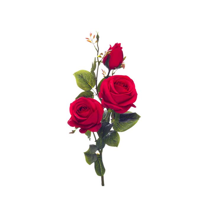 31-Inch Fabric Artificial Rose Branch - Red for wholesale by Portofino International Trading, USA