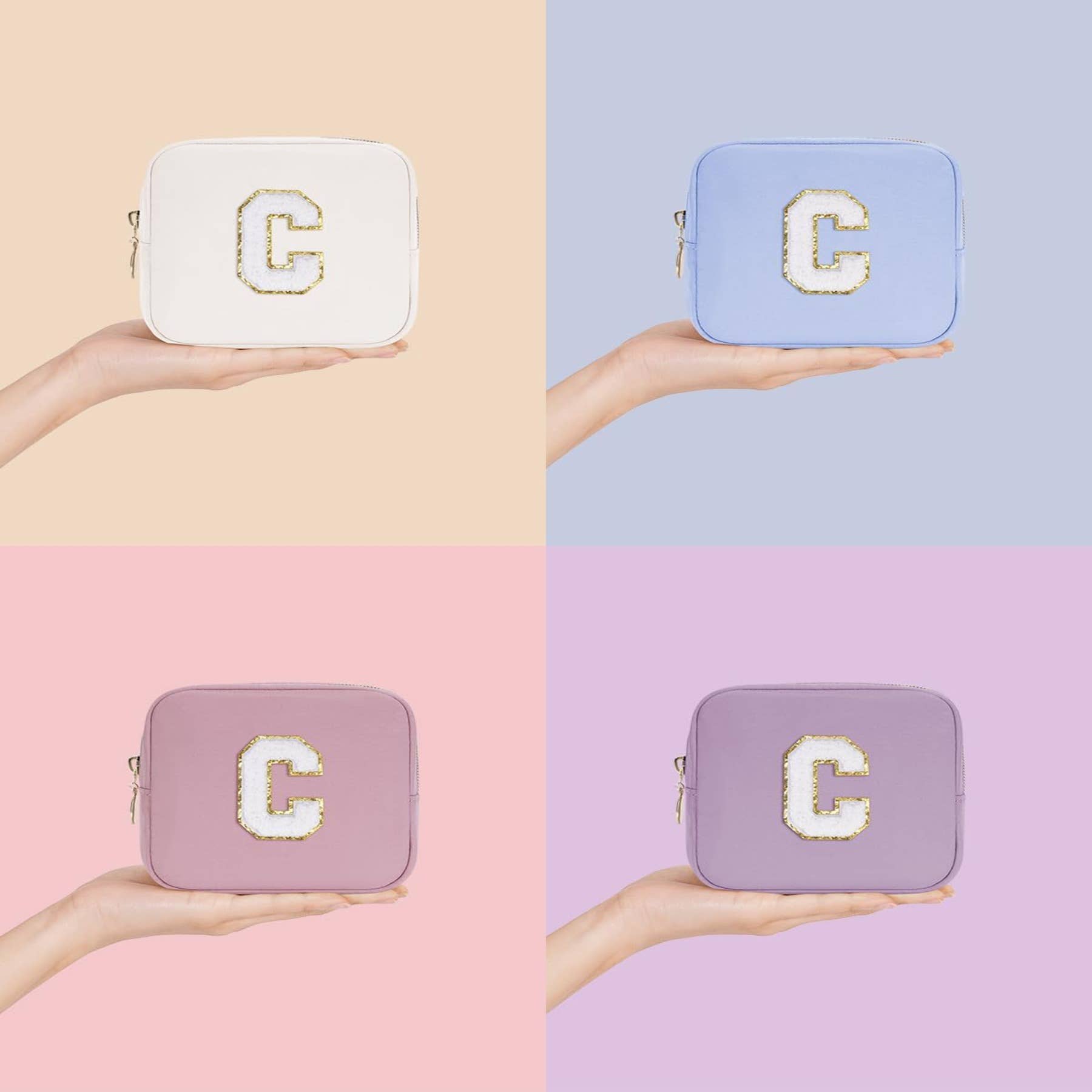 wandf – Großhandel Schmink-/Kosmetiktasche – Personalisierte Monogramm-Tasche Mini Initialen Schminktasche14