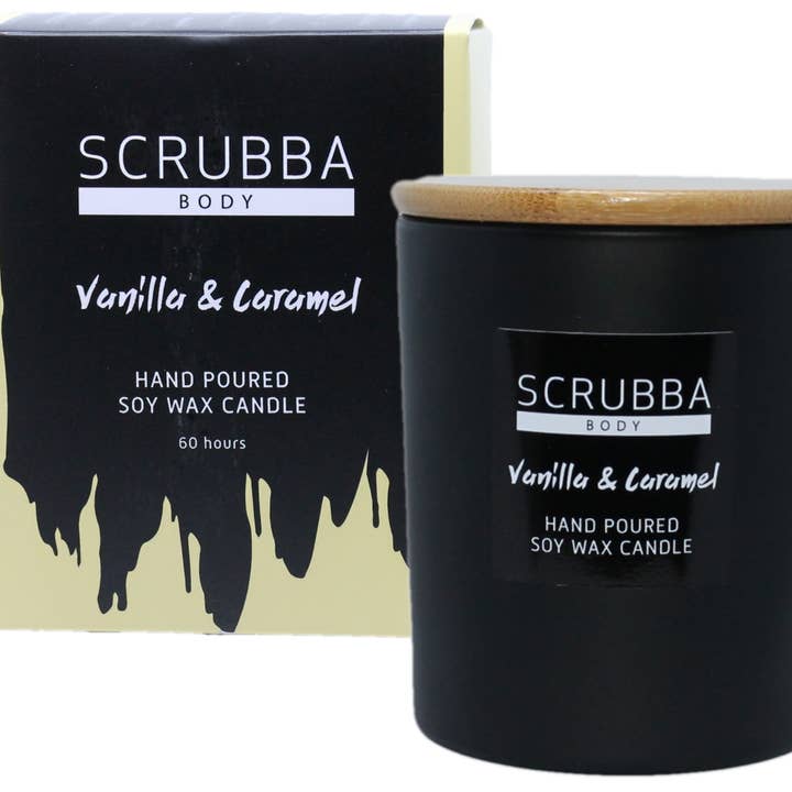 Vela de soja natural con caramelo y vainilla para venta al por mayor de Scrubba Body