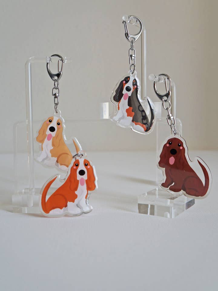 Llavero de Epoxy de Basset Hound para venta al por mayor de kiwi & WILLOW
