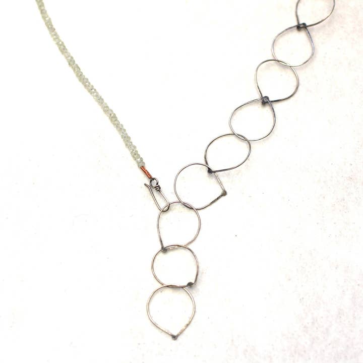 Sterling zilver & labradoriet gesmolten teardrop ketting voor wholesale door Eric Silva