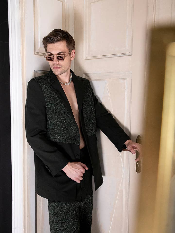 Knit-Detail Blazer for wholesale by Maison BOGOMIL