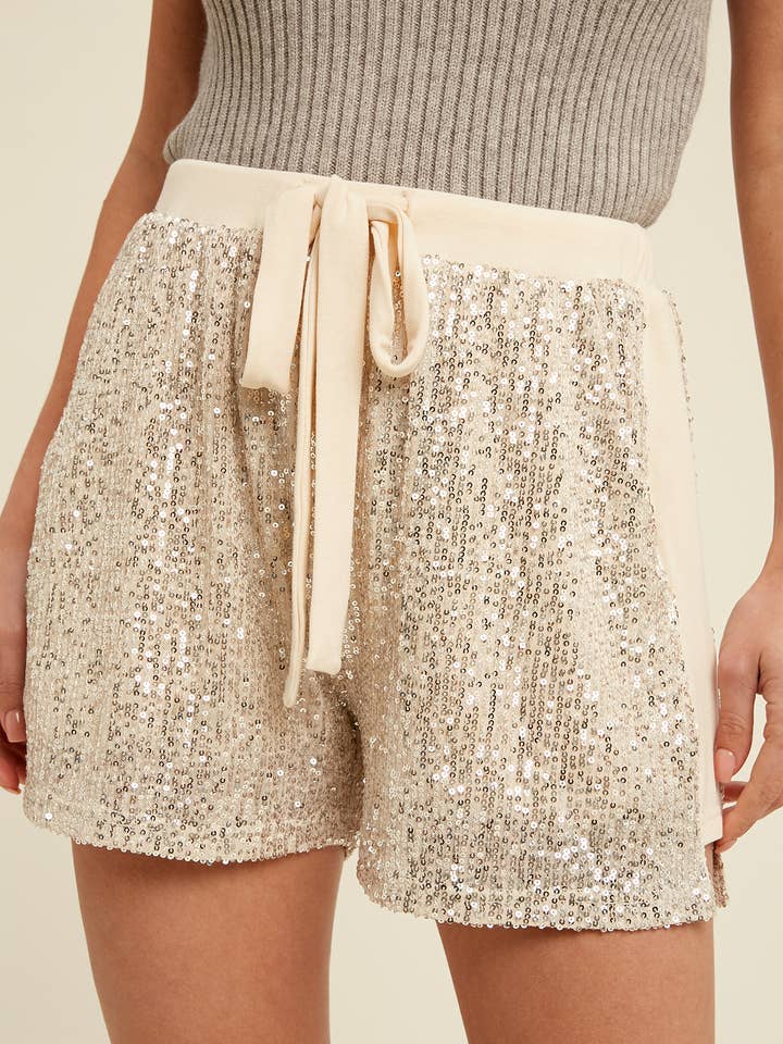 Sequin Knit Shorts LP0185 for wholesale by Listicle