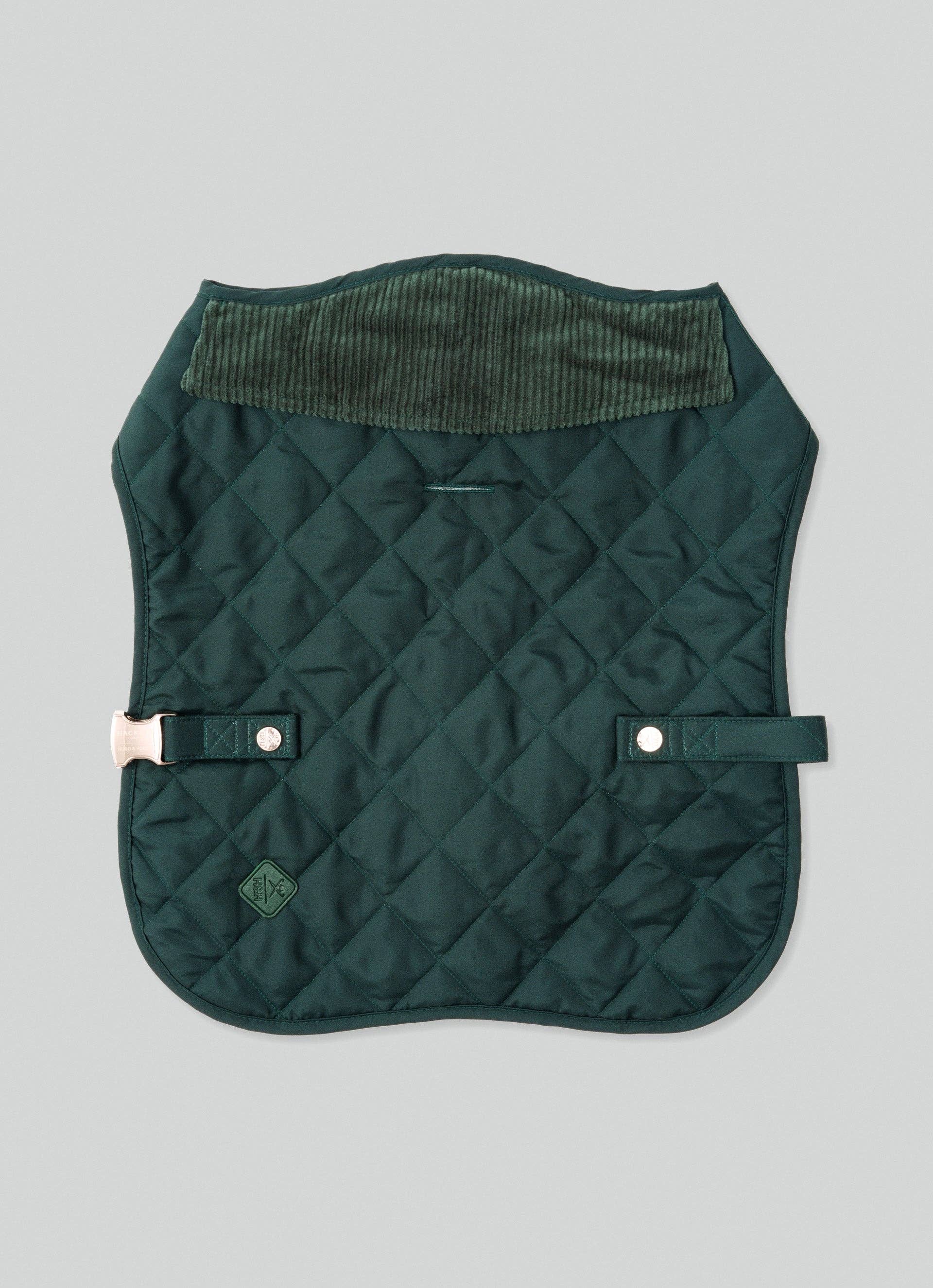 Hugo & Hudson – wholesale Pet jacket – Dog – Hackett x Hugo Hudson Forest Green Quilted Dog Jacket1