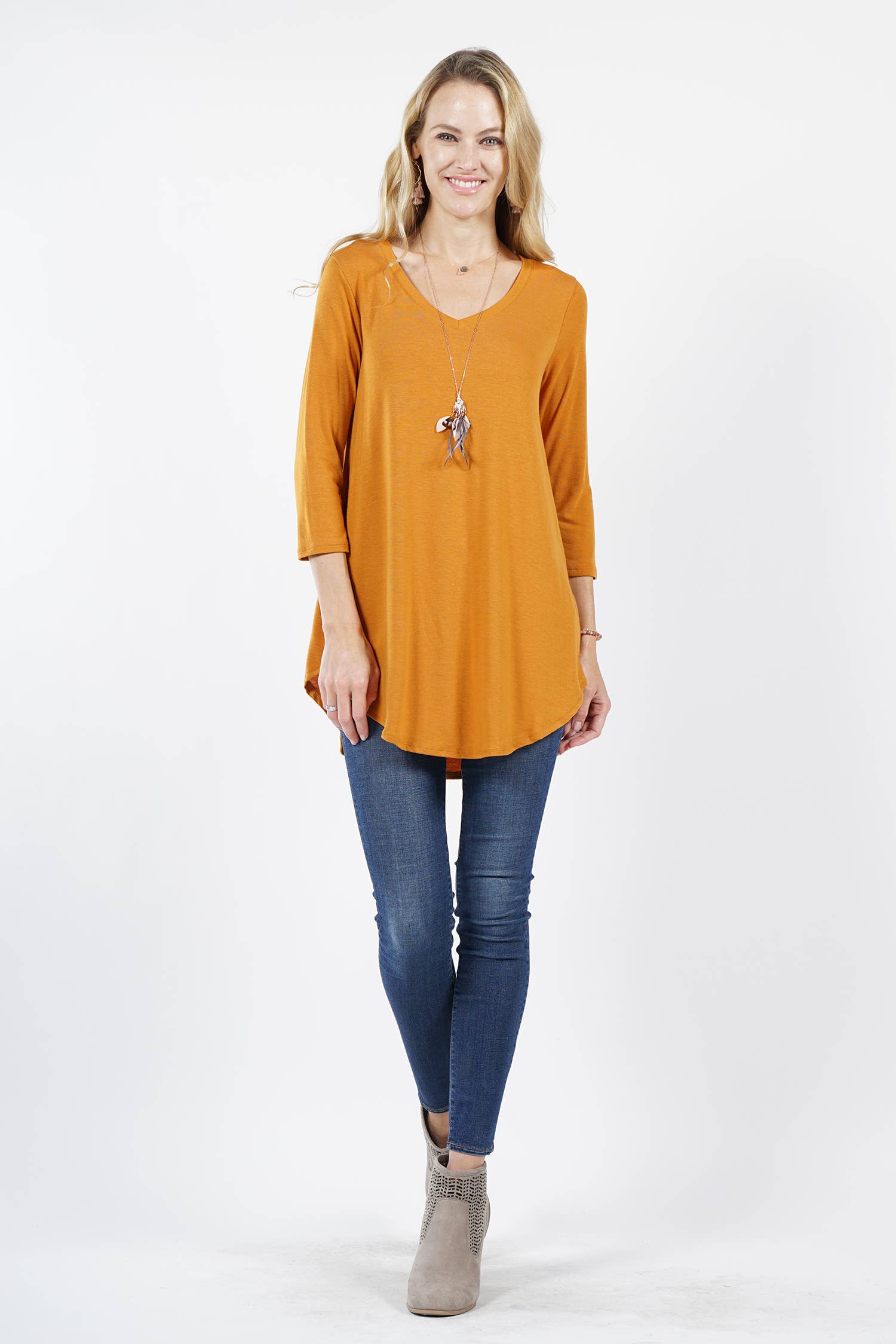 42POPS - Vendita all'ingrosso Top in maglia - Donna - .....1015 Top a Maniche 3/4 con Scollo a V Vendita Campione SI-108326