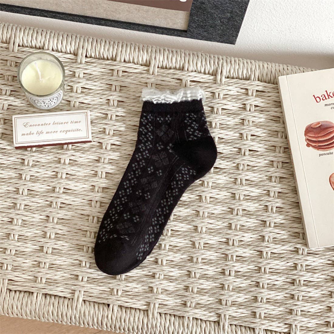 Funkyrel® Atzbranding Limited - Wholesale Socks - Women's - Rufia - Lace Trim Mesh Ankle Socks10