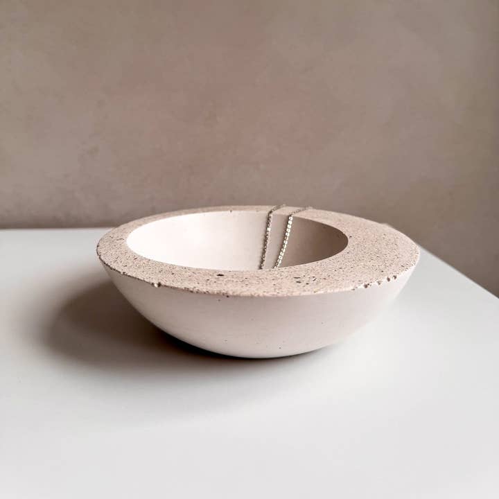 Minimal Loot Design - Wholesale Jewelry Dish - Minimalist Concrete Bowl, Asymmetrical Catch All, Modern Cement Bowl, Contemporary Bowl, Bowls for Decor, Decorative Bowl, Jewelry Dish