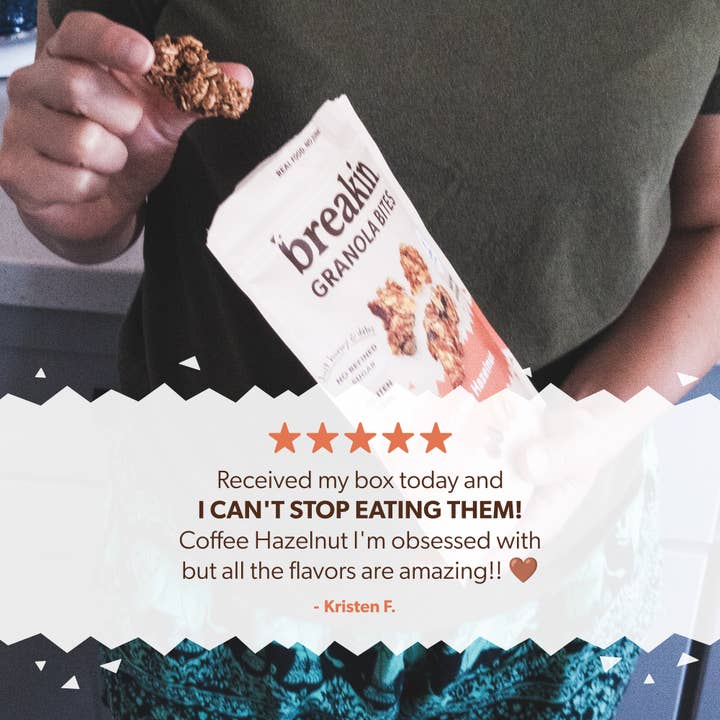 Breakin Snacks - Wholesale Granola - Coffee Hazelnut: Chewy Granola Bites (10pk)5