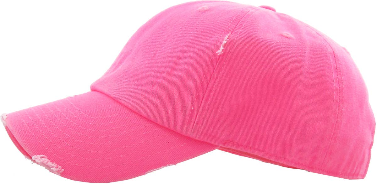 KBETHOS - Wholesale Ponytail Cap - Women's - Ponytail Washed Distressed Cotton Cap106