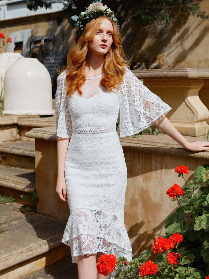 Vestido Reyna - Blanco para venta al por mayor de Twosisters The Label