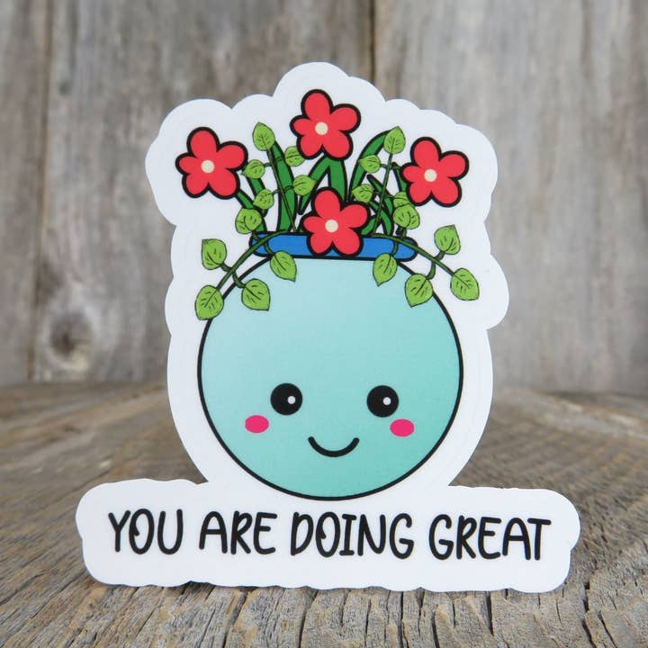 Kirk's Krafts - Wholesale Sticker - You Are Doing Great Sticker Full Color Kawaii Plant Waterproof Positive Saying Water Bottle0
