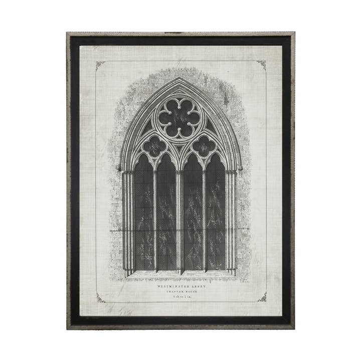 Antique Curiosities Inc - Wholesale Art Print - Cathedral Window Sketch