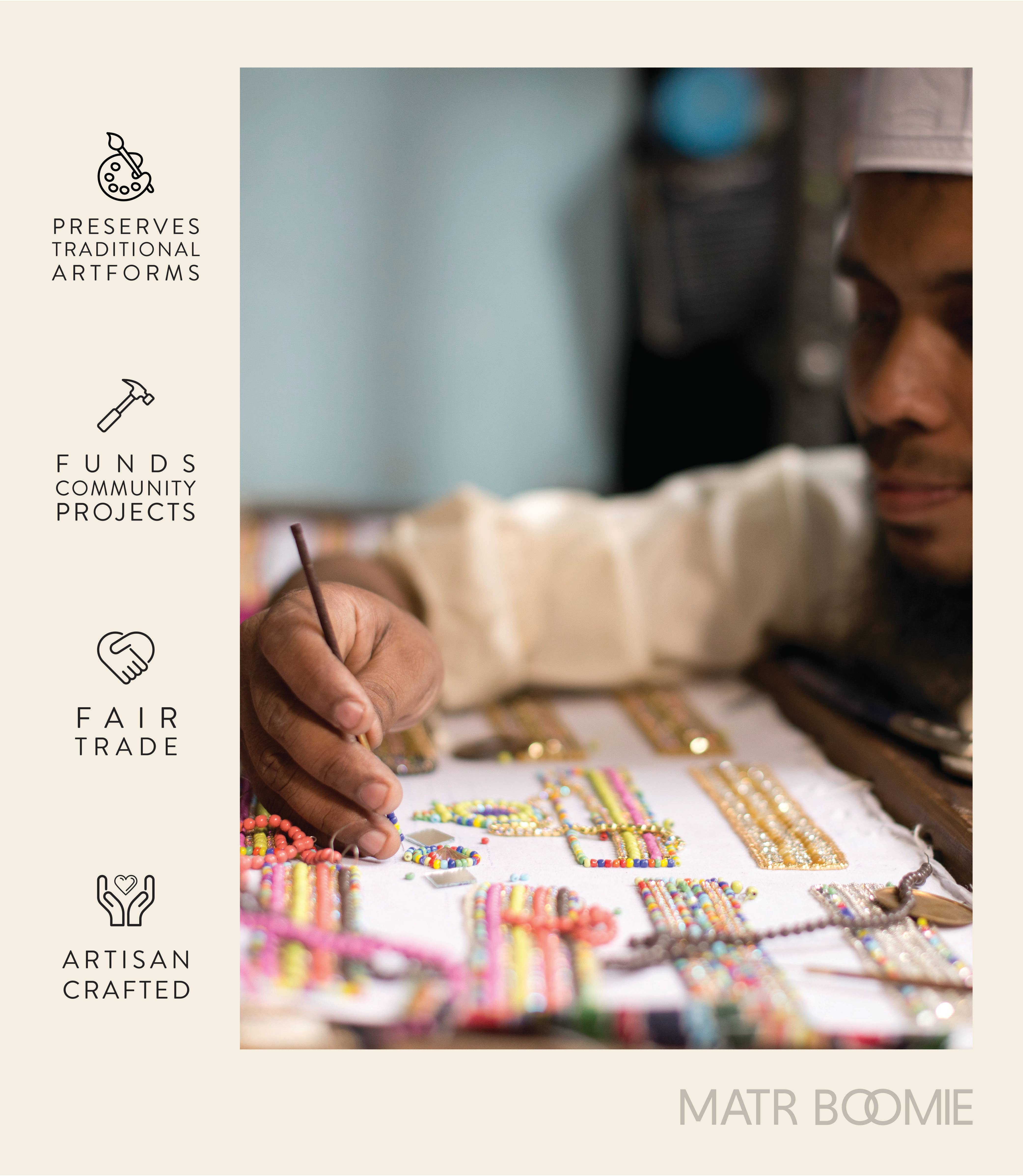 Matr Boomie Fair Trade - Wholesale Dangle Earrings - Rajani Mother of Pearl Chandelier Earrings4