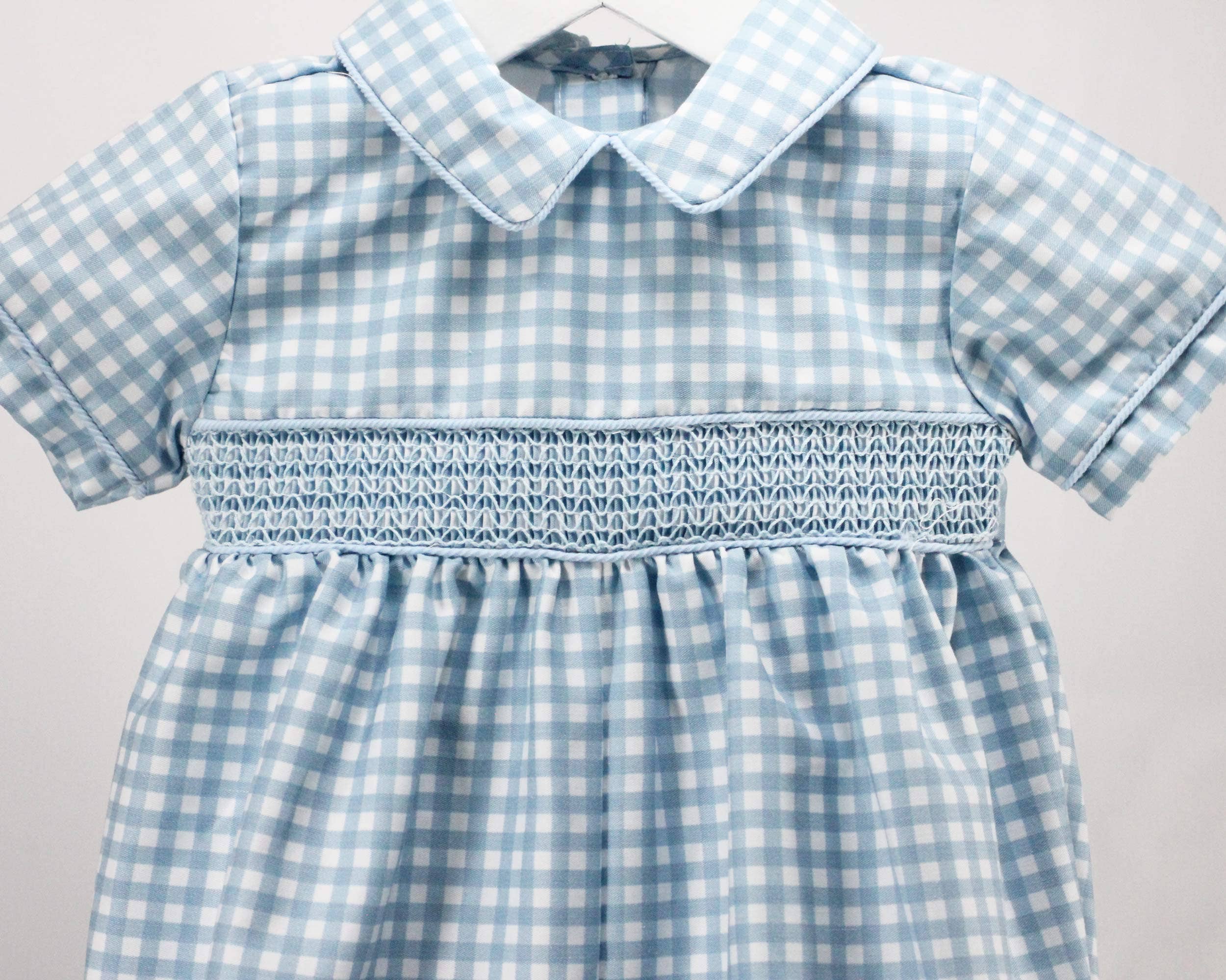 Baby Blessings Clothing - Wholesale Jumpsuit - Baby - Blue Gingham Classic Levi Bubble2