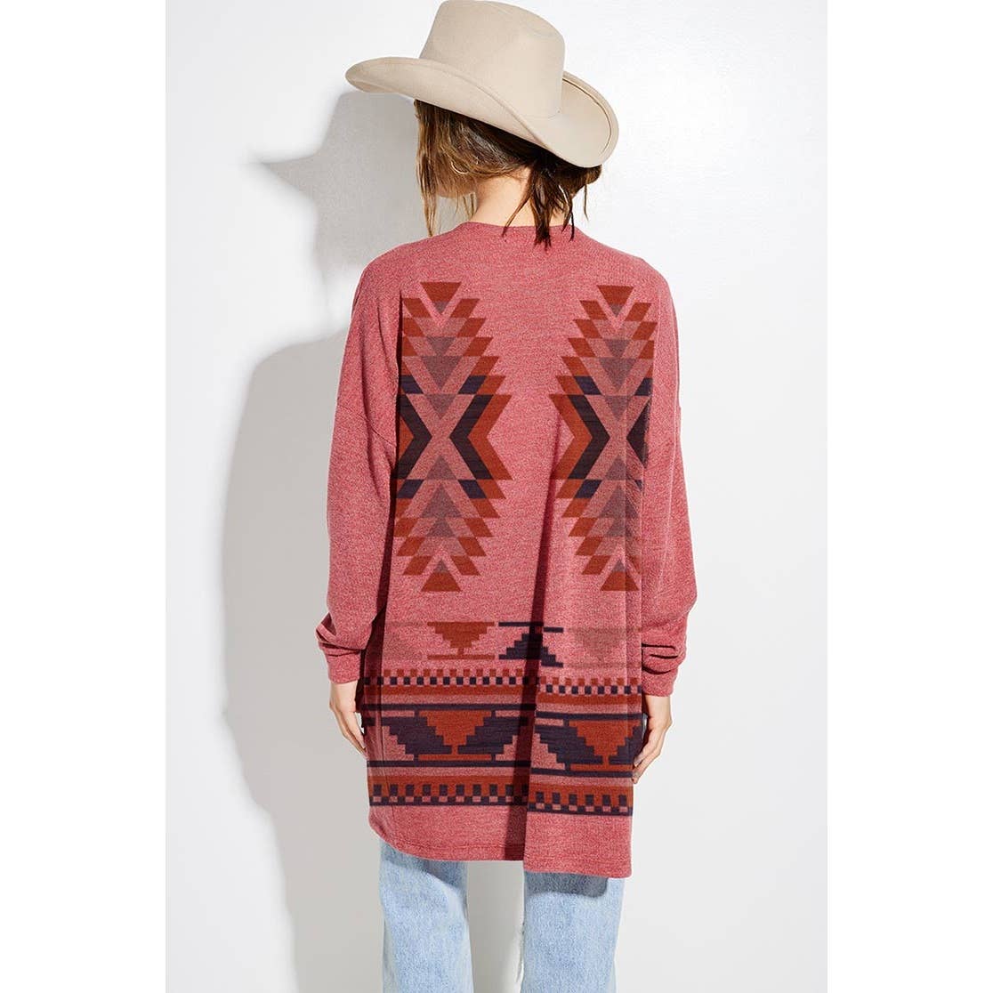 Phil Love - Wholesale Cardigan - Dames - Gebreid vest met lange mouwen en azteekse print 6