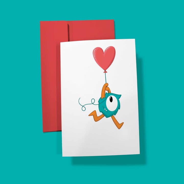Ollie | Valentine's Day Note Card for wholesale by Hi, Hello There