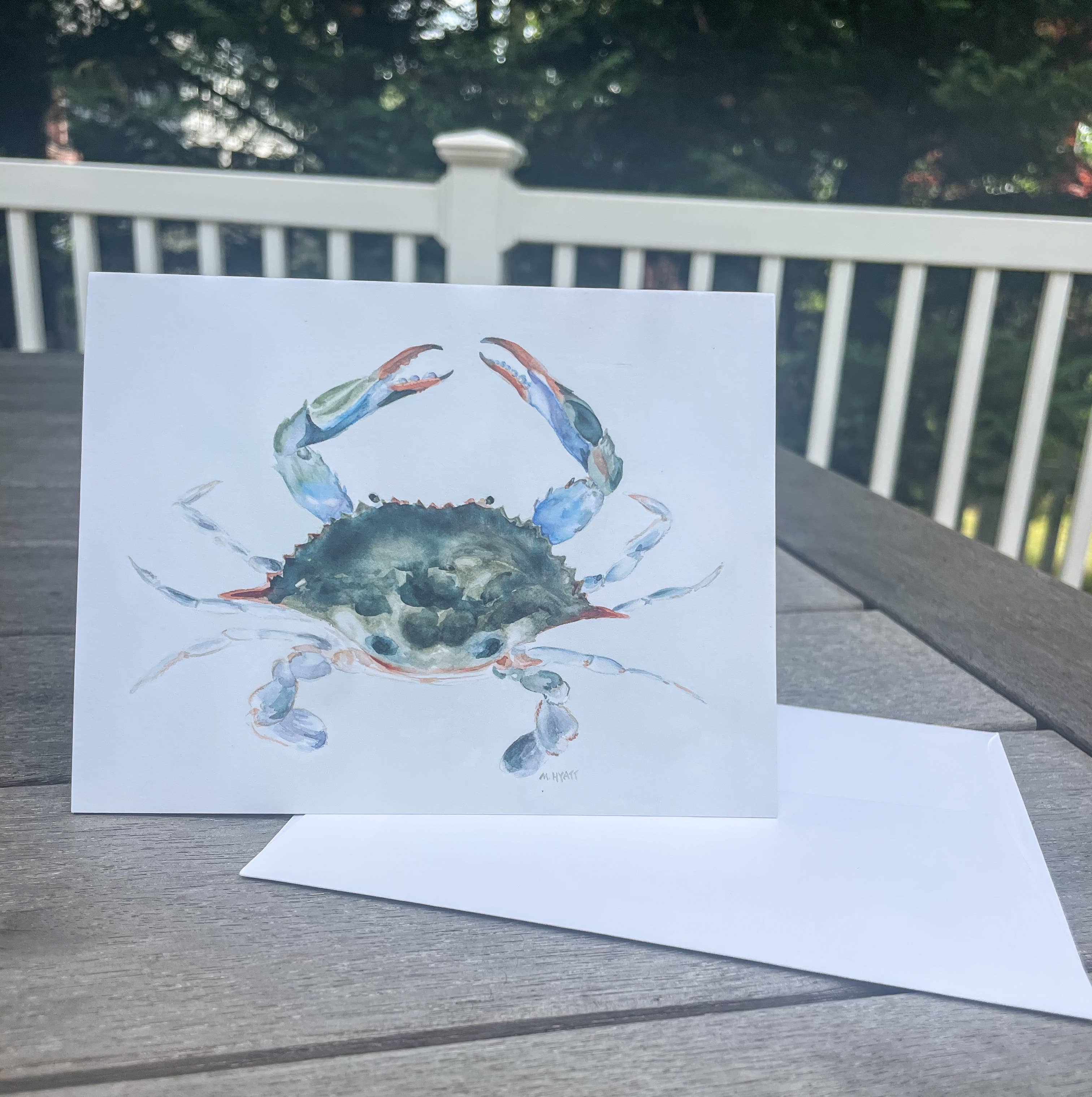 Melissa Hyatt - Wholesale Stationery/Notecard Set - "The Crab" watercolor coastal greeting card4