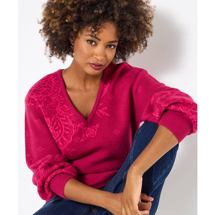 Perfekt Paisley V-hals Jumper for engroshandel hos Joe Browns