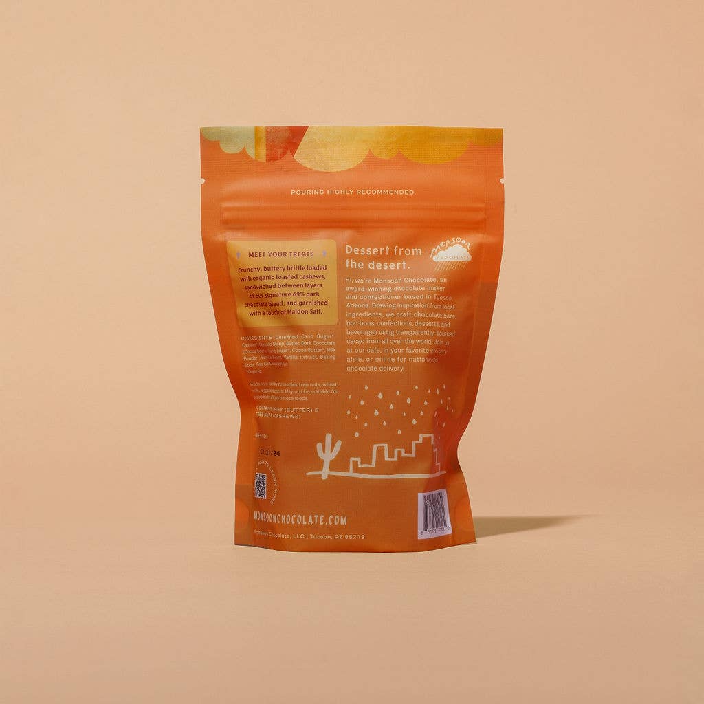 Monsoon Chocolate - Wholesale Chocolate Covered Sweets - Monsoon Cashew Brittle (Made with Dark Chocolate), 200g3