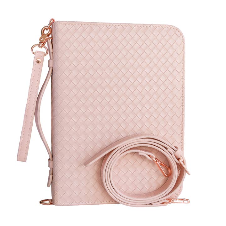 Bible Cover, Weave Bible Case, Crossbody BLUSH for wholesale by Ever, AJ