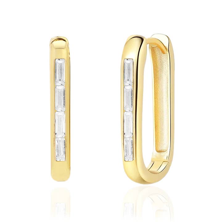 Tai Jewelry - Wholesale Huggie Earrings - Baguette Oval Rectangle Click Huggies2