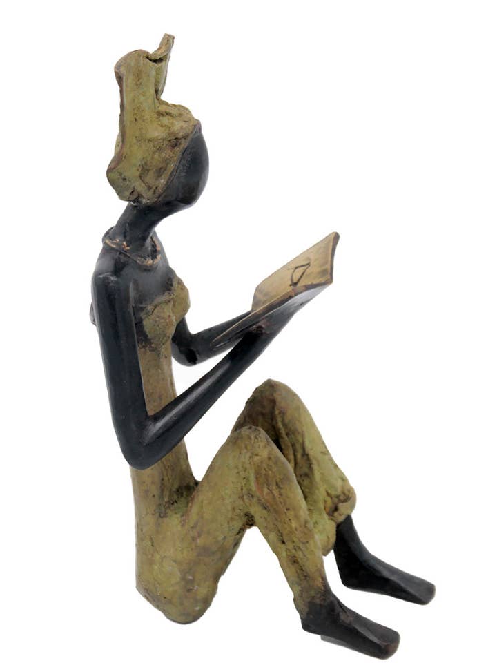 Bronze sitzend zum Aufstellen 55 cm grün Nr. 3 für den Großhandel von Lafi Bala