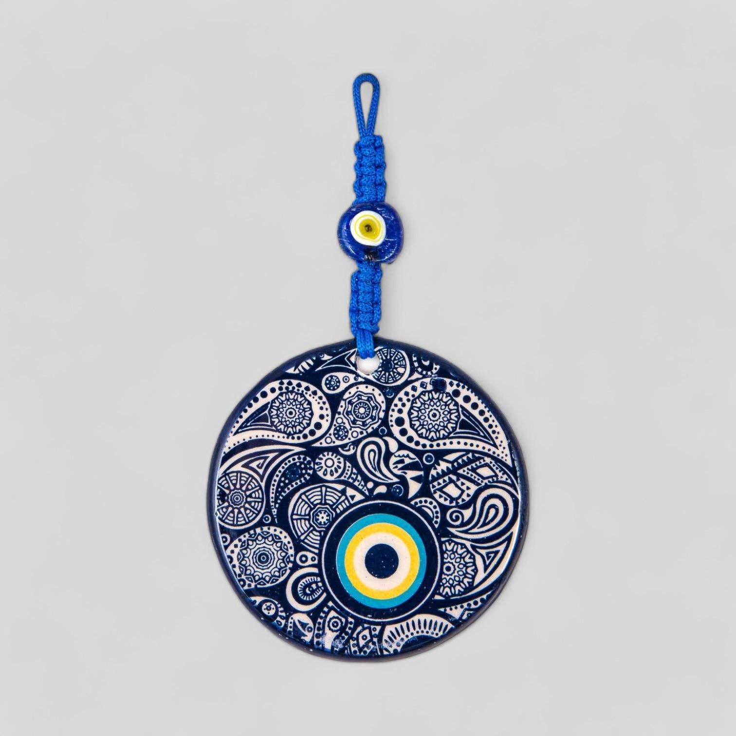 Guzel Handcrafts - Wholesale Wall Accent - Wall Hanging Ceramic Evil Eye Nazar Boncuk Mal De Ojo, Modern Boho Style Home Decor -- Paisley Evil Eye0
