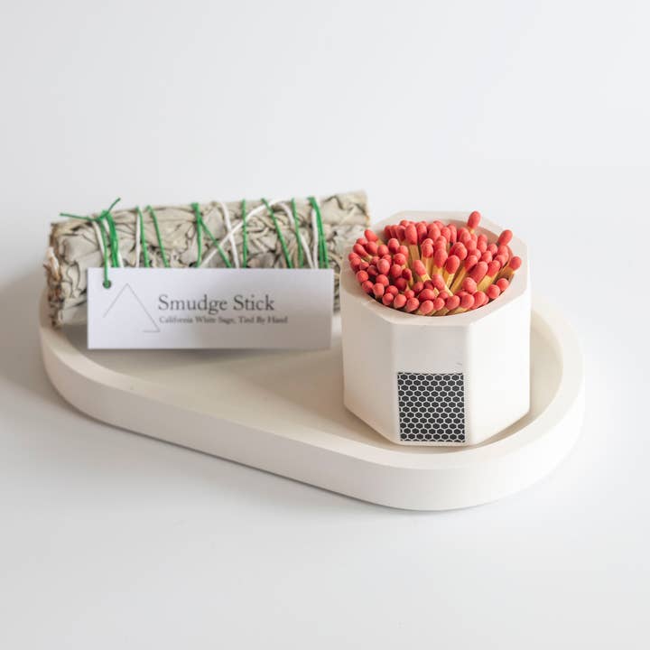 Christmas Candle Tray Gift Set – Match Holder W/ Smudge for wholesale by Tenn Prairie