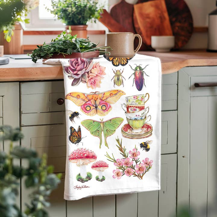 Vind en Foerageer - Theedoek voor wholesale door Hayley Wilson