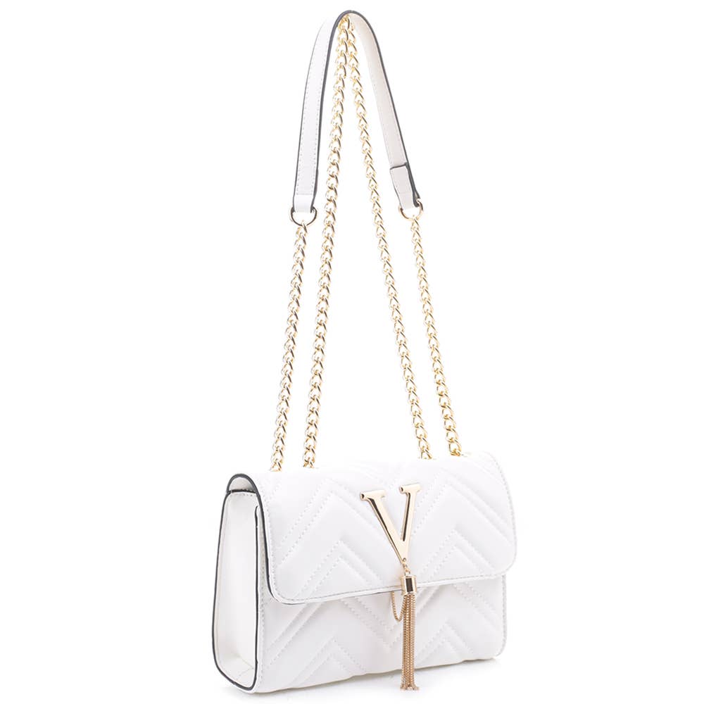 JOIA ACCESSORIES - Wholesale Crossbody Bag - Women's - FASHION V TASSEL DESIGN SHOULDER CROSSBODY BAG, DJ 60052 64