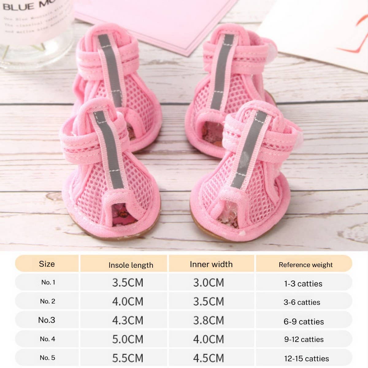 PAWPAWwholesale - Wholesale Pet Boots - Dog - Summer Dog Sandals – Anti-Slip Pet Shoes Set of 4_CWMM72533
