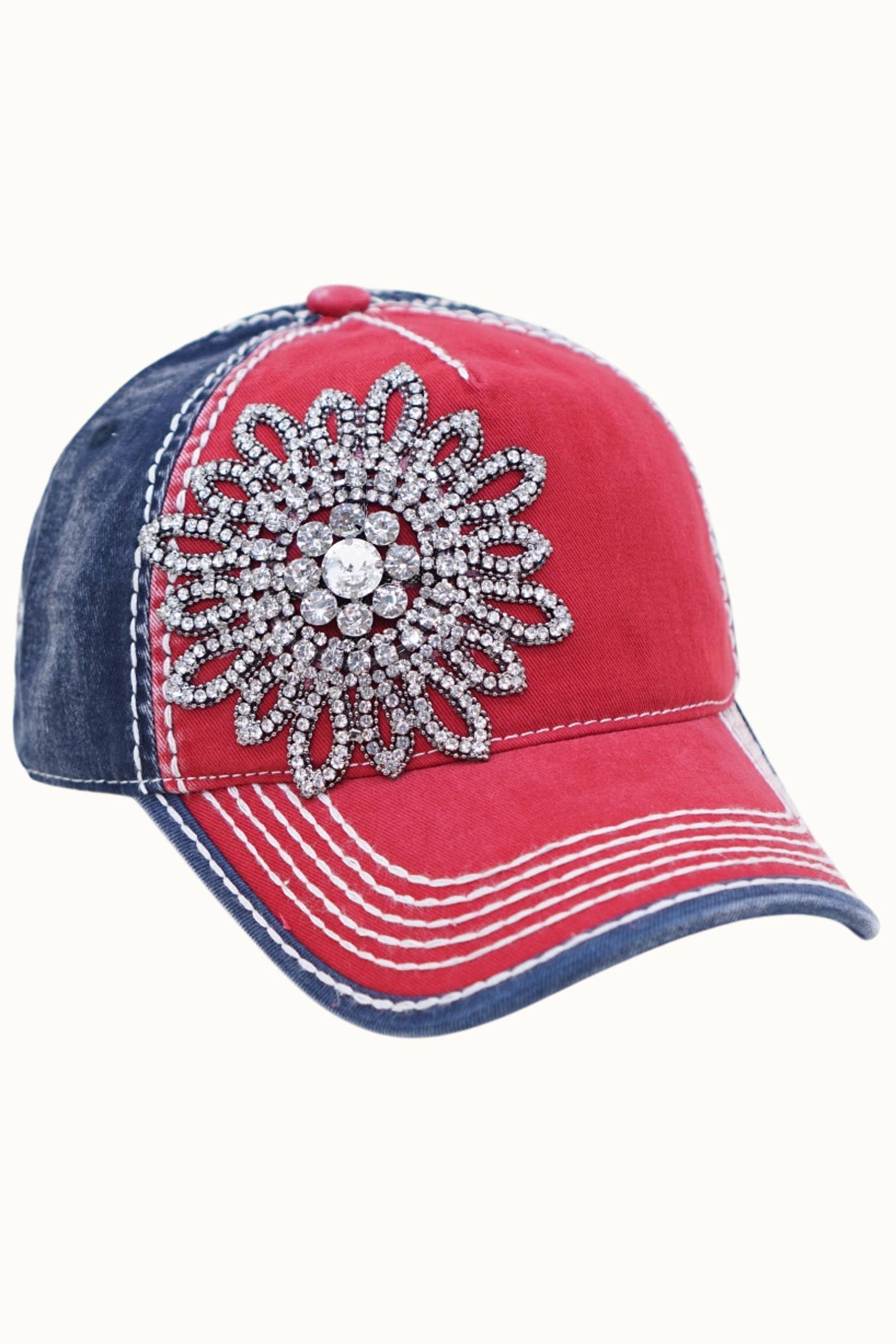 Olive & Pique - Vendita all'ingrosso Cappellino da baseball - Donna - Berretto bicolore Sunflower Bejeweled Glitz, regolabile6