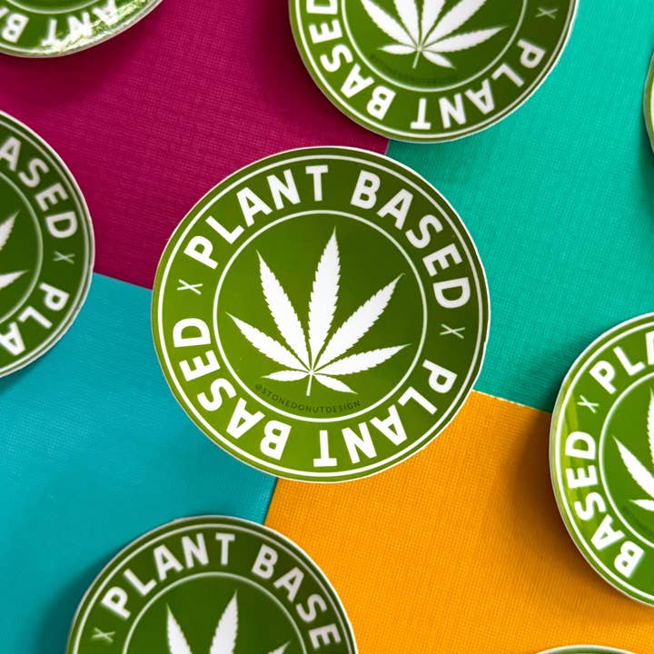 Plantebaseret vinylklistermærke for engroshandel hos Stone Donut Design, LLC