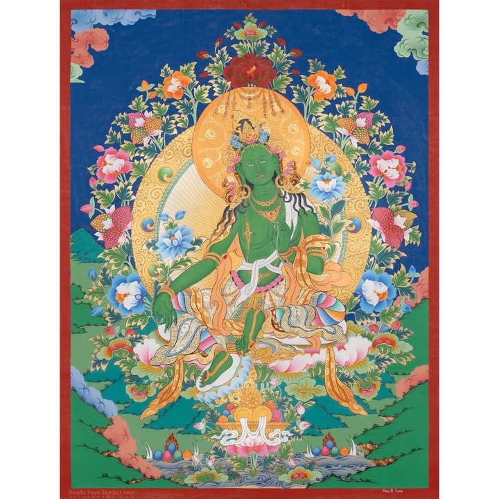 Green Tara Thangka – The Power of Compassionate Action for wholesale by Boudha Stupa Thanka Centre